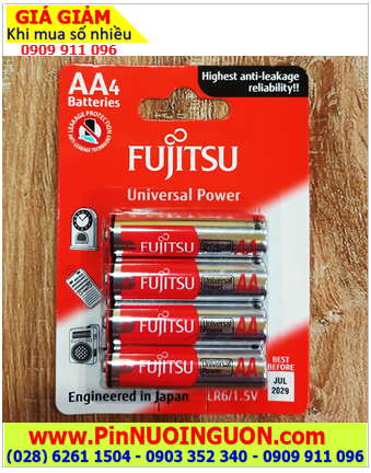 Fujitsu LR6-FU-W; Pin tiểu AA 1.5v Alkaline Fujitsu LR6-FU-W chính hãng _Xuất xứ Indonesia /Vỉ 4viên